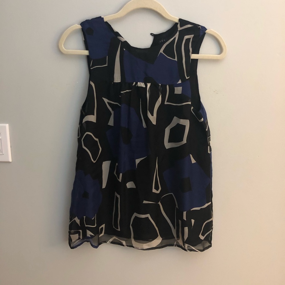 Theory Geometric Silk Top